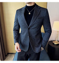 Autumn Winter Simple Plaid  Blazer  For Men Slim Fit . It can worn for Business Events and  wedding functions.