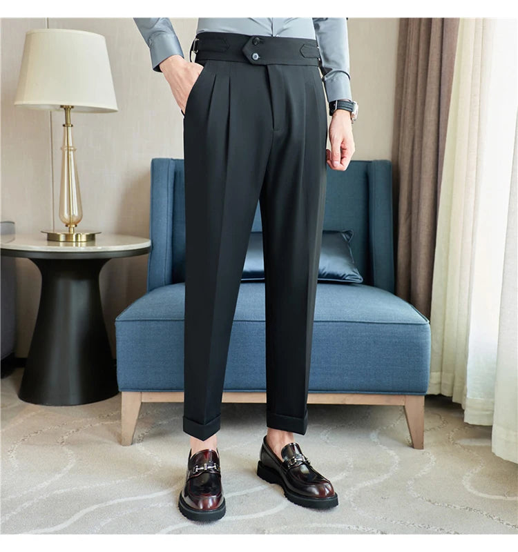 Men's  New  British Style High Waist Trousers