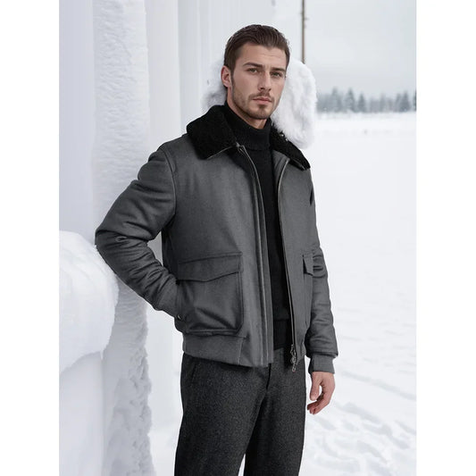 European Winter Men's Marvelous   Zippered Pocket Jacket for Men