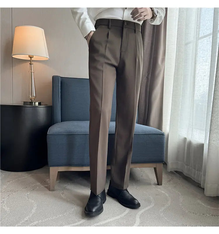 Men'S  Casual Pants Elastic  Business Suit Pants .It is worn in Office or Wedding Functions