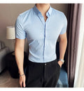 High Quality Men Business Casual Short Sleeved Shirt