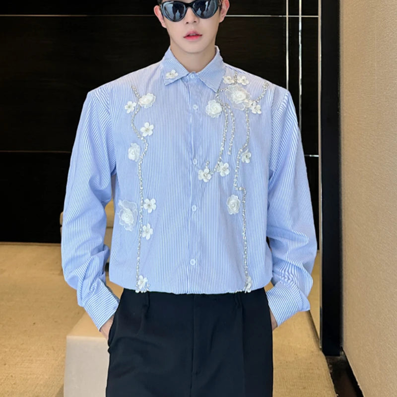 Men's Handmade Floral High  End  Party shirt