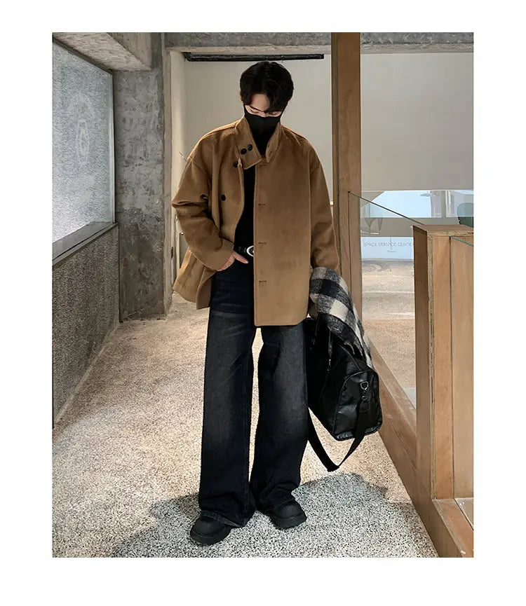 Fall and Winter New High-neck Wool Jacket For Men