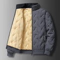 Men's Winter Fashion Solid Color Plus Fleece Thickened Cotton-padded Jacket