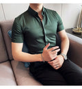 High Quality Men Business Casual Short Sleeved Shirt