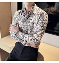 Men's New Arrival Retro Print Long Sleeved Shirt