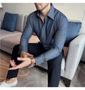 Men's Long Sleeved Casual Versatile Shirt British Style