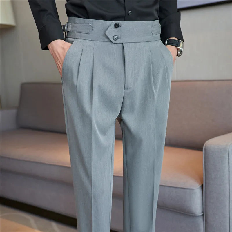 Men's  New  British Style High Waist Trousers