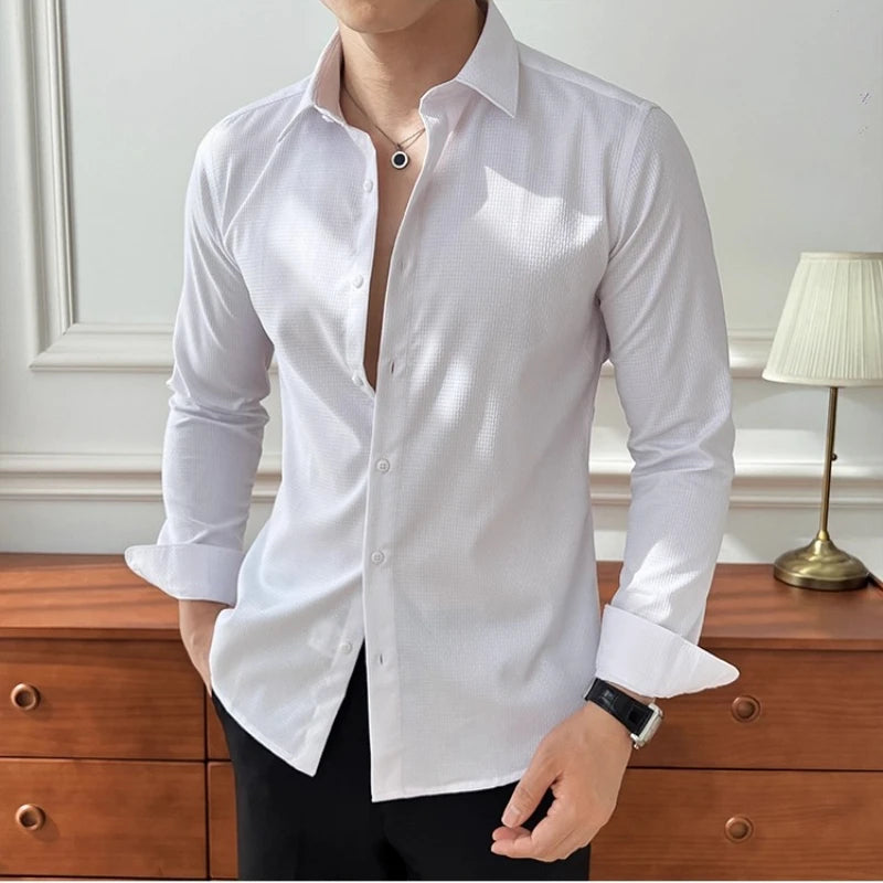 2025 Autumn New Arrival Men's Long - Sleeve Business Casual Shirt