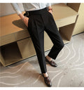 Luxury Men's Slim High-Rise Formal Pants