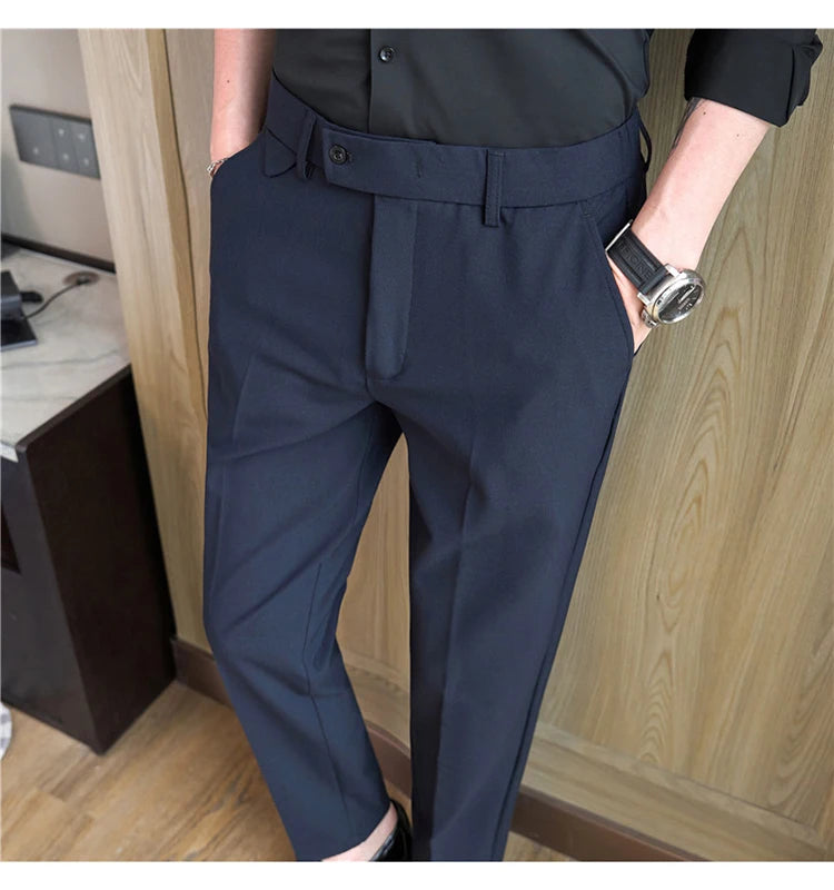 Men's Classy  Stretch Waist, Casual Pants  Slim Fit