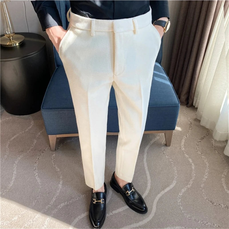 New Thick Business  Woolen Trousers for Men