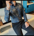 Men 's Korean Style  Business Floral Shirt