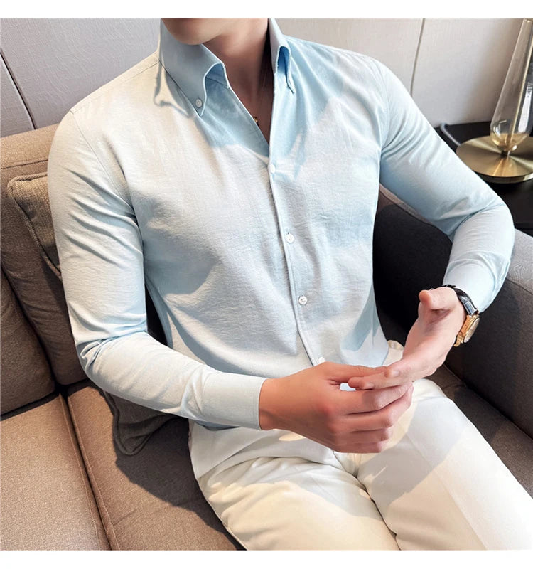 Men's Classy   Slim Fit Long Sleeve Shirt
