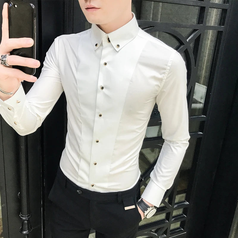 Classy Party Wear Men Long Sleeve Shirt