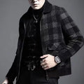 Latest  Autumn Winter Men's Plaid Printed Jacket Tops Men's Winter Casual Wool Slim Jacket