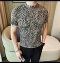 Leopard Pattern T Shirt For Men Summer Short Sleeve