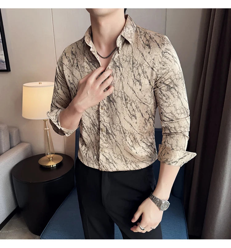 High Quality Men's Summer Long Sleeve Business  Shirt