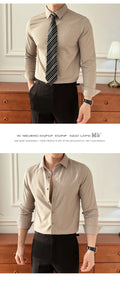 2025 Autumn New Arrival Men's Long - Sleeve Business Casual Shirt