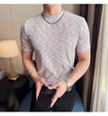 Camouflage T-shirt Men's Summer Half High Collar Slim Fit Short Sleeved Fashion