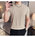 Camouflage T-shirt Men's Summer Half High Collar Slim Fit Short Sleeved Fashion