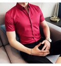 High Quality Men Business Casual Short Sleeved Shirt