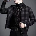 Latest  Autumn Winter Men's Plaid Printed Jacket Tops Men's Winter Casual Wool Slim Jacket