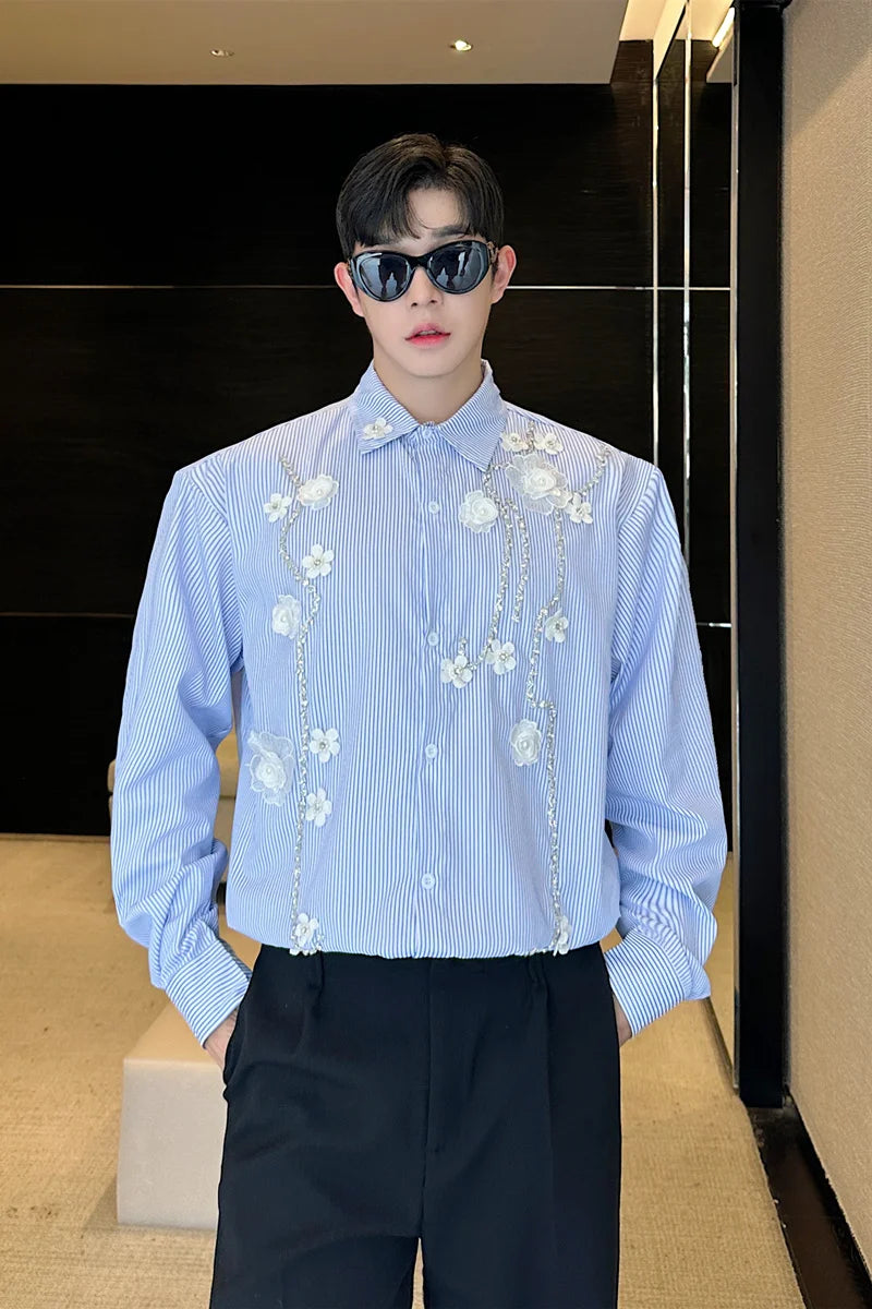 Men's Handmade Floral High  End  Party shirt