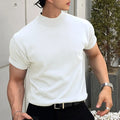 High Quality Men's Casual Streetwear  Tight Knitted T-shirt