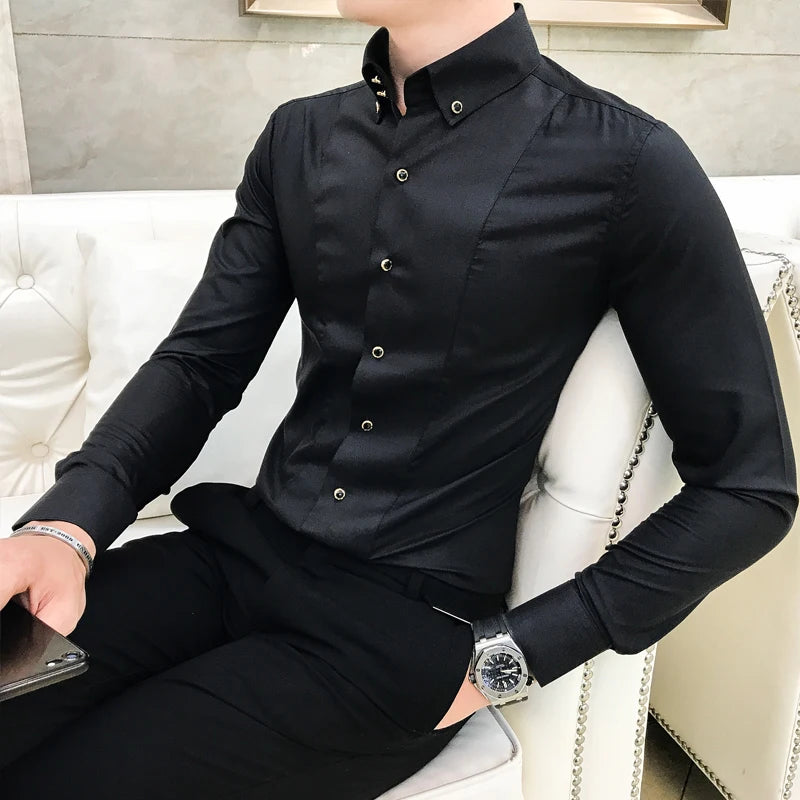 Classy Party Wear Men Long Sleeve Shirt