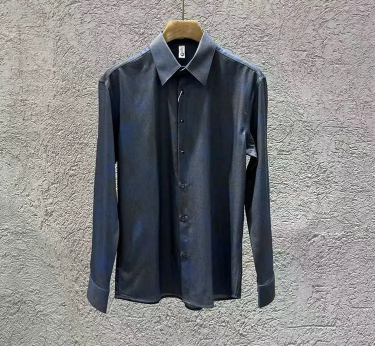 Men's Long Sleeved Casual Versatile Shirt British Style