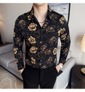 Men's Latest  Fashionable  Long-Sleeved Floral Shirt