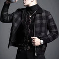 Latest  Autumn Winter Men's Plaid Printed Jacket Tops Men's Winter Casual Wool Slim Jacket