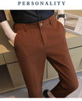 Smart  Casual  Men Buisness  Solid Color Suit Pants   Streetwear Fashion