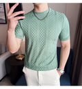 Men's Slim Fit  Half High Collar Short Sleeved T-shirt