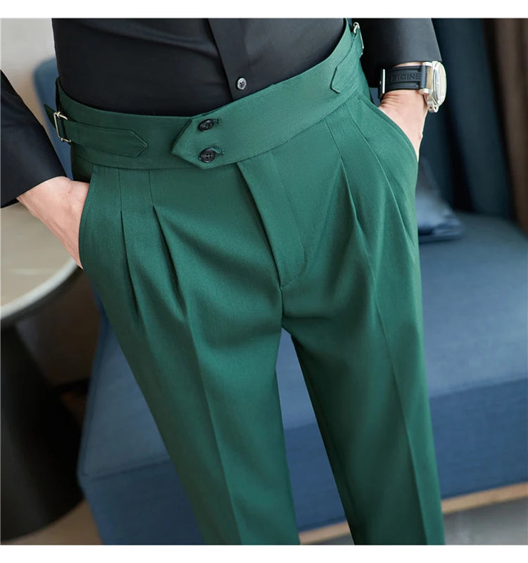 Men's  New  British Style High Waist Trousers
