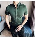 High Quality Men Business Casual Short Sleeved Shirt