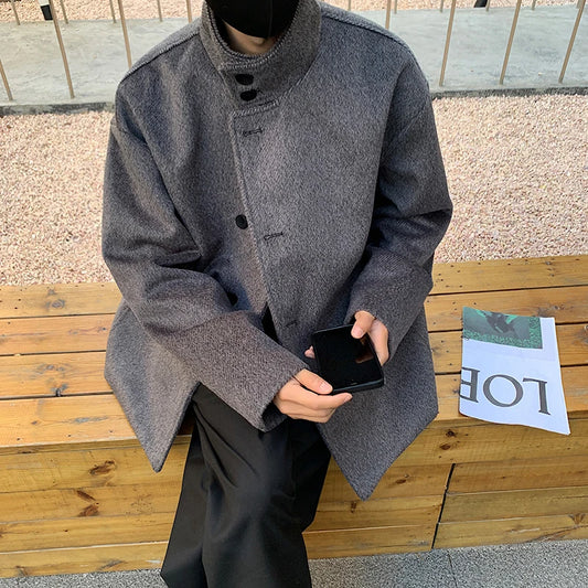 Fall and Winter New High-neck Wool Jacket For Men