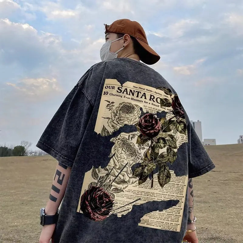 Men Classy  Streetwear Loose T-shirt