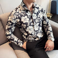 Vintage Flower Shirt Long Sleeved for Men