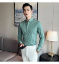 British Style Striped  Men' s Long Sleeve  Shirt