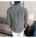 Men High-quality Long Sleeved Striped Shirts