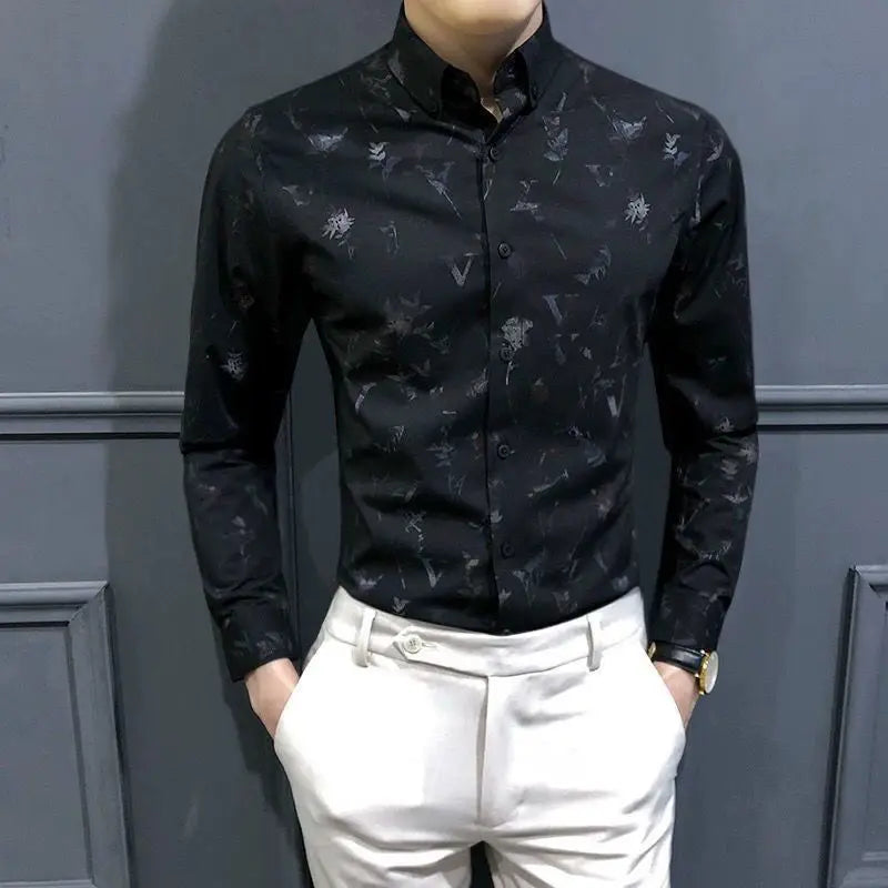 Men latest Long Sleeved  Floral Shirt