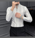 New  Spring  Striped Long Sleeved Shirt For Men