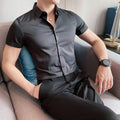 High Quality Men Business Casual Short Sleeved Shirt