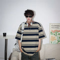 Marvelous  Men's Striped  Short Sleeve O-neck Loose  T-shirt