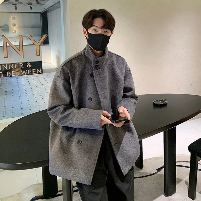 Fall and Winter New High-neck Wool Jacket For Men