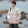 Winter 2025 New Fashion Coats. Men's unique  Basic Stand Collar Loose Down Quilted Jackets