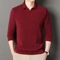 V-neck sweater men's business casual stretchable, warm autumn new pullover knitwear.