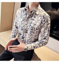Men's New Arrival Retro Print Long Sleeved Shirt